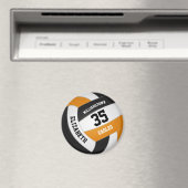 oranje zwart team kleuren meisjes volleybal magneet (Insitu (Vaatwasser))