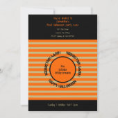 Oranje zwart typografie Happy Halloween Party Kaart (Voorkant)