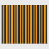 Oranje zwart verticaal stripes patroonontwerp cadeaupapier (Vlak)