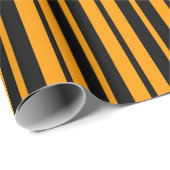 Oranje zwart verticaal stripes patroonontwerp cadeaupapier (Rol Hoek)