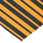 Oranje zwart verticaal stripes patroonontwerp korte tafelloper (Hoek)
