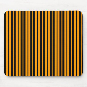 Oranje zwart verticaal stripes patroonontwerp muismat