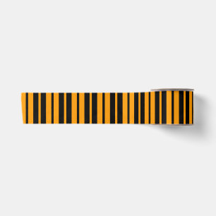 Oranje zwart verticaal stripes patroonontwerp satijnen lint