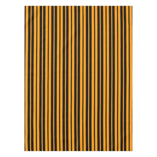 Oranje zwart verticaal stripes patroonontwerp tafelkleed (Voorkant)