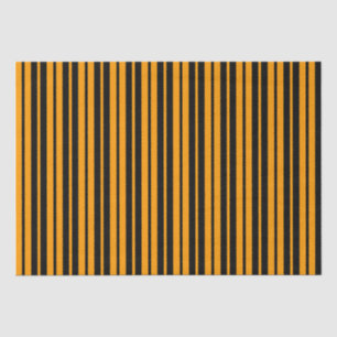 Oranje zwart verticaal stripes patroonontwerp tissuepapier