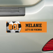 Oranje zwart voetbalteam bumpersticker (Op auto)