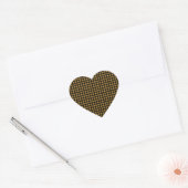 Oranje zwart weefpatroon hart sticker (Envelop)