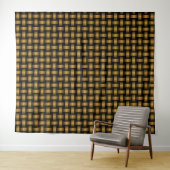 Oranje Zwart Weefpatroon Wandkleed (In Situ (horizontaal))