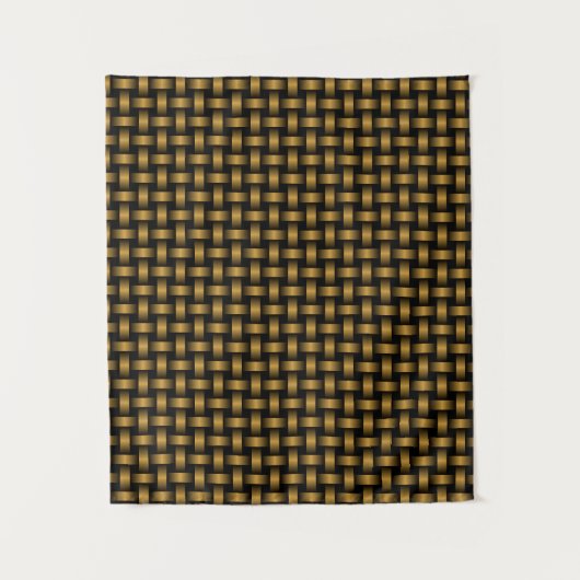 Oranje zwart weefpatroon wandkleed (Voorkant)