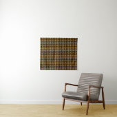Oranje zwart weefpatroon wandkleed (In Situ (horizontaal))