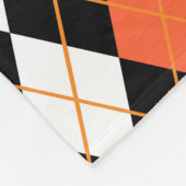 Oranje Zwart Wit Argyle Diamant Ontwerp  Fleece Deken (Hoek)