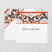 ORANJE ZWART WIT  FANCY VLINDERS KAART (Voorkant / Achterkant)