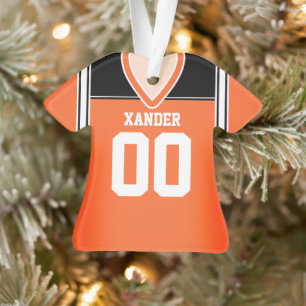 Oranje/zwart/wit Football Jersey Ornament
