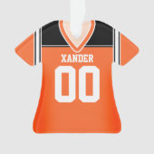 Oranje/zwart/wit Football Jersey Ornament (voorkant)