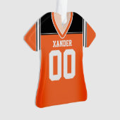 Oranje/zwart/wit Football Jersey Ornament (voorkant)