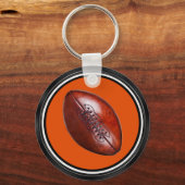 Oranje, zwart, wit, gepersonaliseerd Football cade Sleutelhanger (Achterkant)