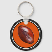Oranje, zwart, wit, gepersonaliseerd Football cade Sleutelhanger (Achterkant)