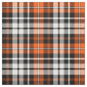 Oranje Zwart Wit Geruite Tartan Patroon Ontwerp Stof (Swatch)