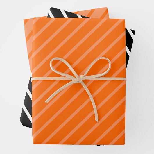 Oranje, Zwart & Wit Inpakpapier Vel