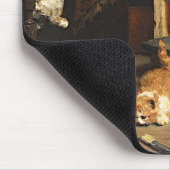  Oranje zwart-wit kat met Kittens Muismat (Hoek)