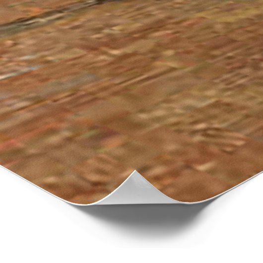  Oranje zwart-wit kat met Kittens Poster (Hoek)