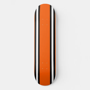 Oranje Zwart & Wit Pinstripe Skateboarddek Persoonlijk Skateboard
