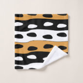 Oranje Zwart Wit Strepen Bad Handdoek (Wasdoekje)