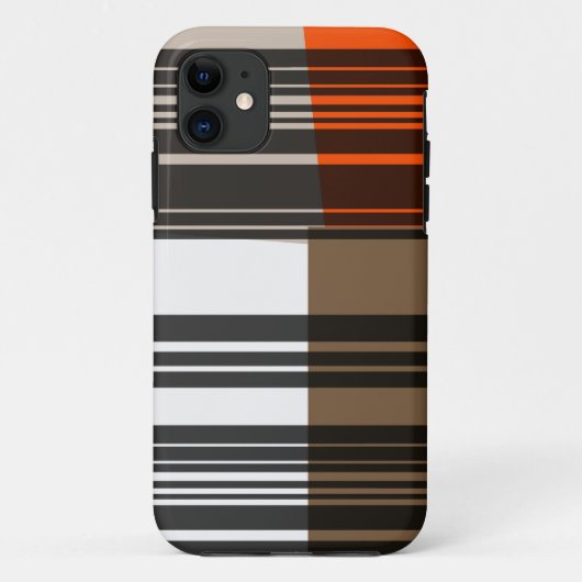  Oranje zwart-wit Stripes Kunstpatroon Case-Mate iPhone Case (Achterkant)