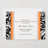 Oranje zwart wit verloving kaart (Achterkant)