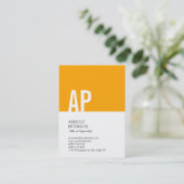 Oranje zwart-wit zwart-wit visitekaartje (Staand voorkant)