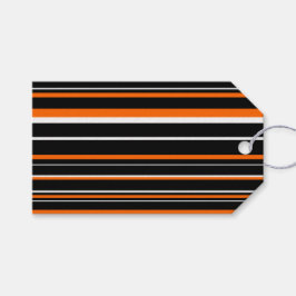 Oranje, Zwart, Witte Barcode Streep Cadeaulabel