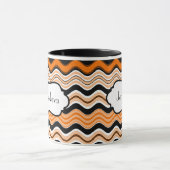 Oranje, zwart, witte strepen, speciaal gepersonali mok (Midden)