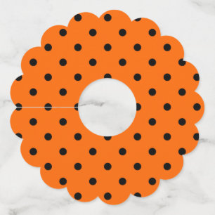 Oranje/zwart-witwieg Labels van glasglas