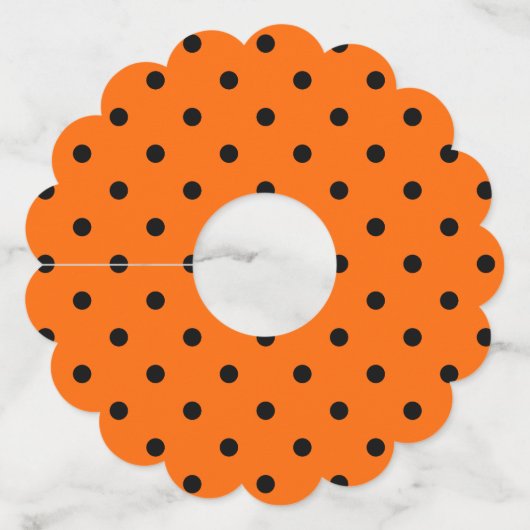 Oranje/zwart-witwieg Labels van glasglas (Voorkant)