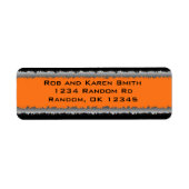 Oranje zwarte aanpasbare versnipperde labels (Voorkant)