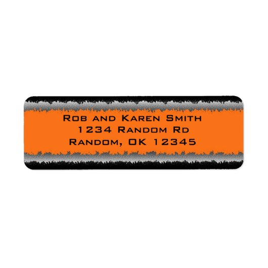 Oranje zwarte aanpasbare versnipperde labels (Voorkant)