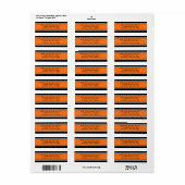 Oranje zwarte aanpasbare versnipperde labels (Full Sheet)