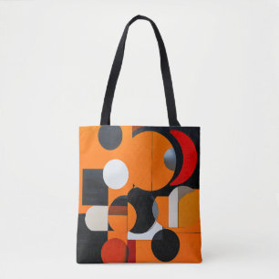 Oranje Zwarte Abstracte Blokken Voor Dagelijks Geb Tote Bag