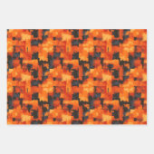 Oranje & Zwarte Abstracte Inpakpapier Vel (Voorkant 2)