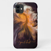 Oranje-zwarte abstracte monogram telefoongevallen. Case-Mate iPhone case (Achterkant)