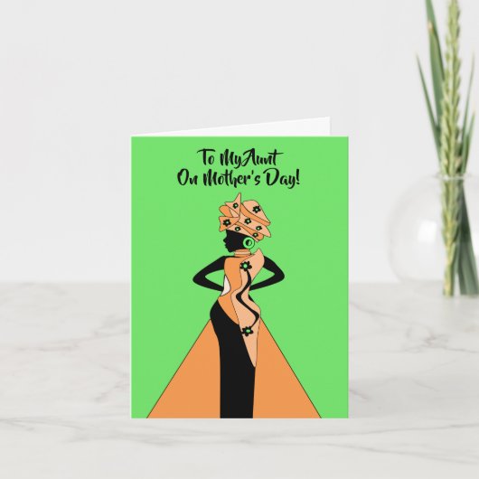 Oranje & Zwarte Afro-Amerikaanse Moederdag Kaart (Voorkant)