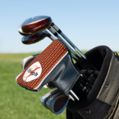Oranje Zwarte Argyle Monogram Golfers Favoriet Golfheadcover (Insitu)