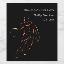 Oranje zwarte basketbal verjaardagsfeestje kampioe