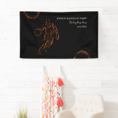 Oranje zwarte basketbal weekend partij kampioen spandoek (Insitu)