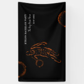 Oranje zwarte basketbal weekend partij kampioen spandoek (Verticaal)