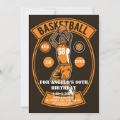 Oranje Zwarte Basketball Birthday Party (Voorkant)