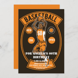 Oranje Zwarte Basketball Birthday Party