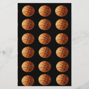 Oranje zwarte Basketball Pattern, Briefpapier