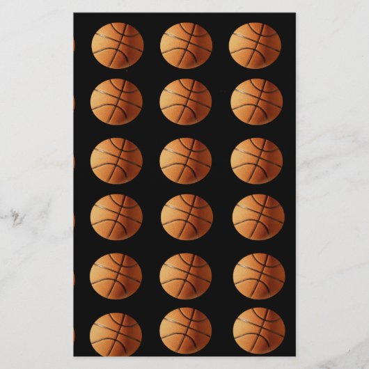 Oranje zwarte Basketball Pattern, Briefpapier (Voorkant)