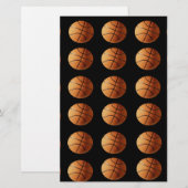 Oranje zwarte Basketball Pattern, Briefpapier (Voorkant / Achterkant)